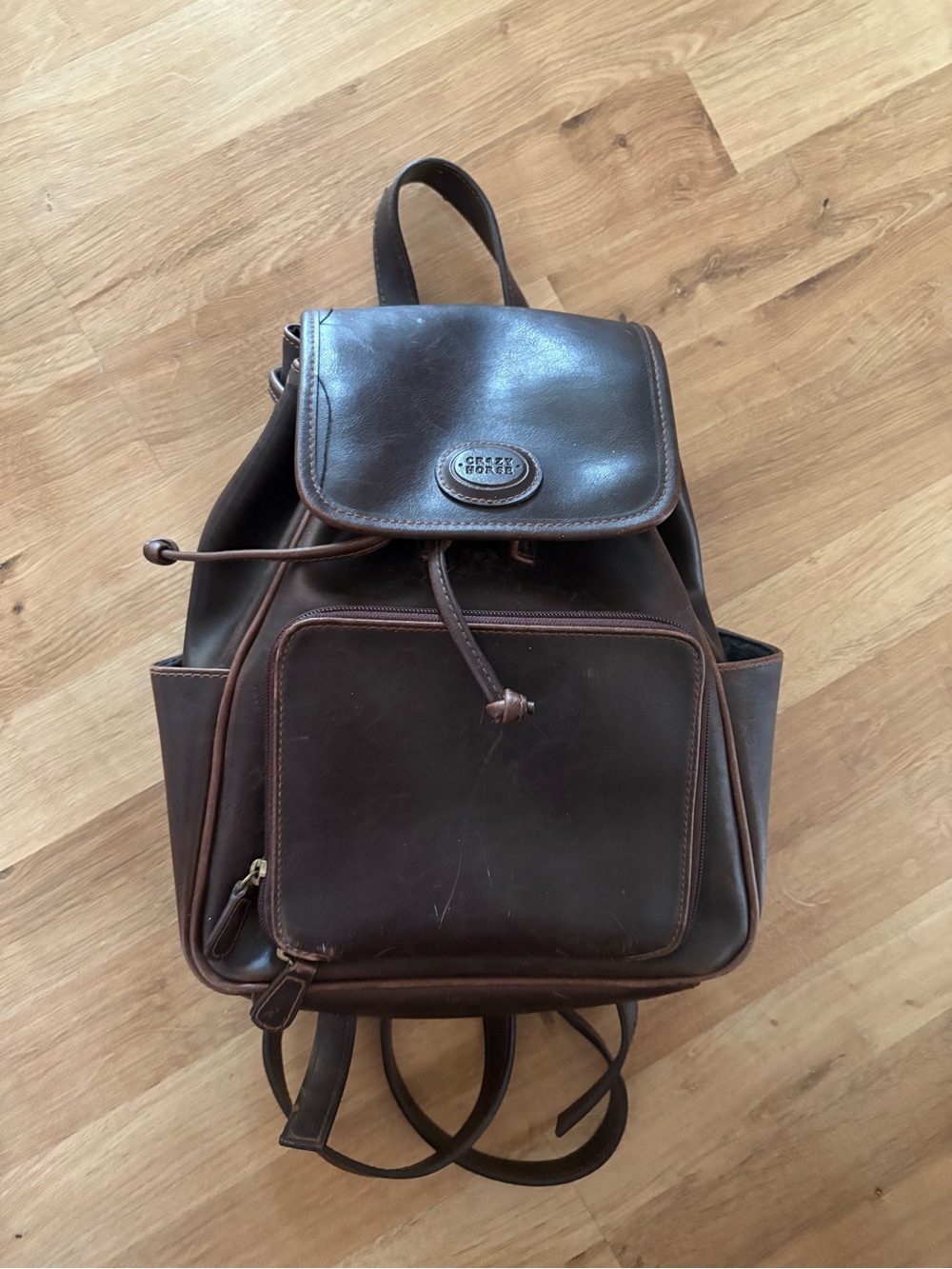 Vintage Liz Claiborne “Crazy Horse” Vegan Backpack Chocolate Brown GUC